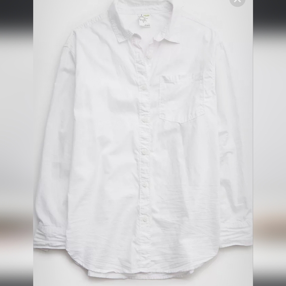 OFFLINE By Aerie - Over Sized Crinkle Button Down Shirt - Picture 2 of 12